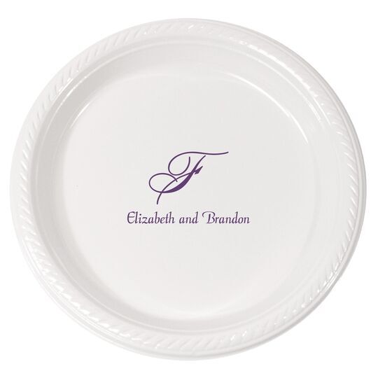 Pick Your Single Monogram with Text Plastic Plates